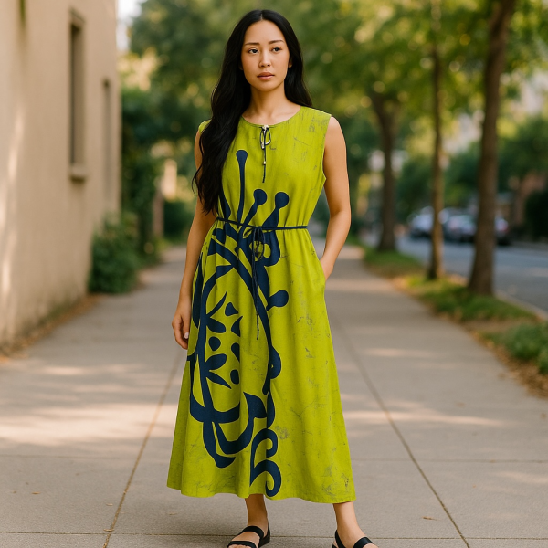 Women Kaftan Tunic Sleeveless  - with free Scrunchie - Image 9