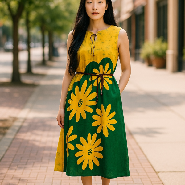 Women Kaftan Tunic Sleeveless  - with free Scrunchie - Image 11