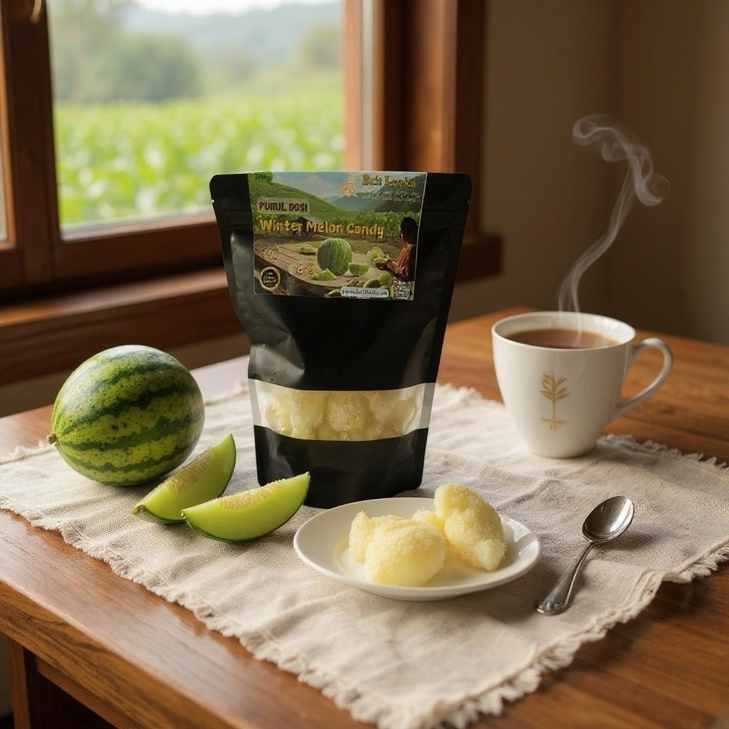 Winter Melon Candy pieces on a plate – traditional Asian sweet made with natural ingredients