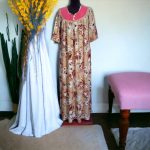 Vintage Floral Long House Coat with Snap Front for UK Women’s Nightwear
