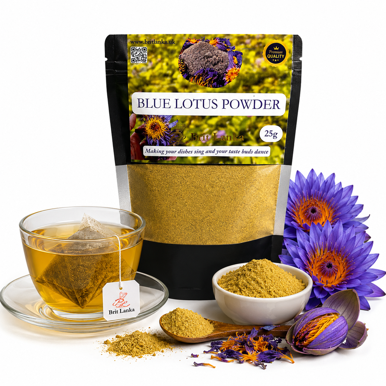 Blue Lotus Flower Powder Clean & Wash Sri Lanka Lotus 25g