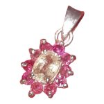 Ceylon Natural Silver Pendant with Yellow and Pink Sapphire - 1.50 Carat