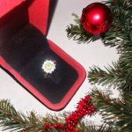 925 Silver Ring with Green Peridot and American Diamond – 1 Carat