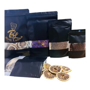 Black Colour Resealable Stand Up Foil Mylar Zip Lock Heat Seal Food Bags Pouch- 50 bags