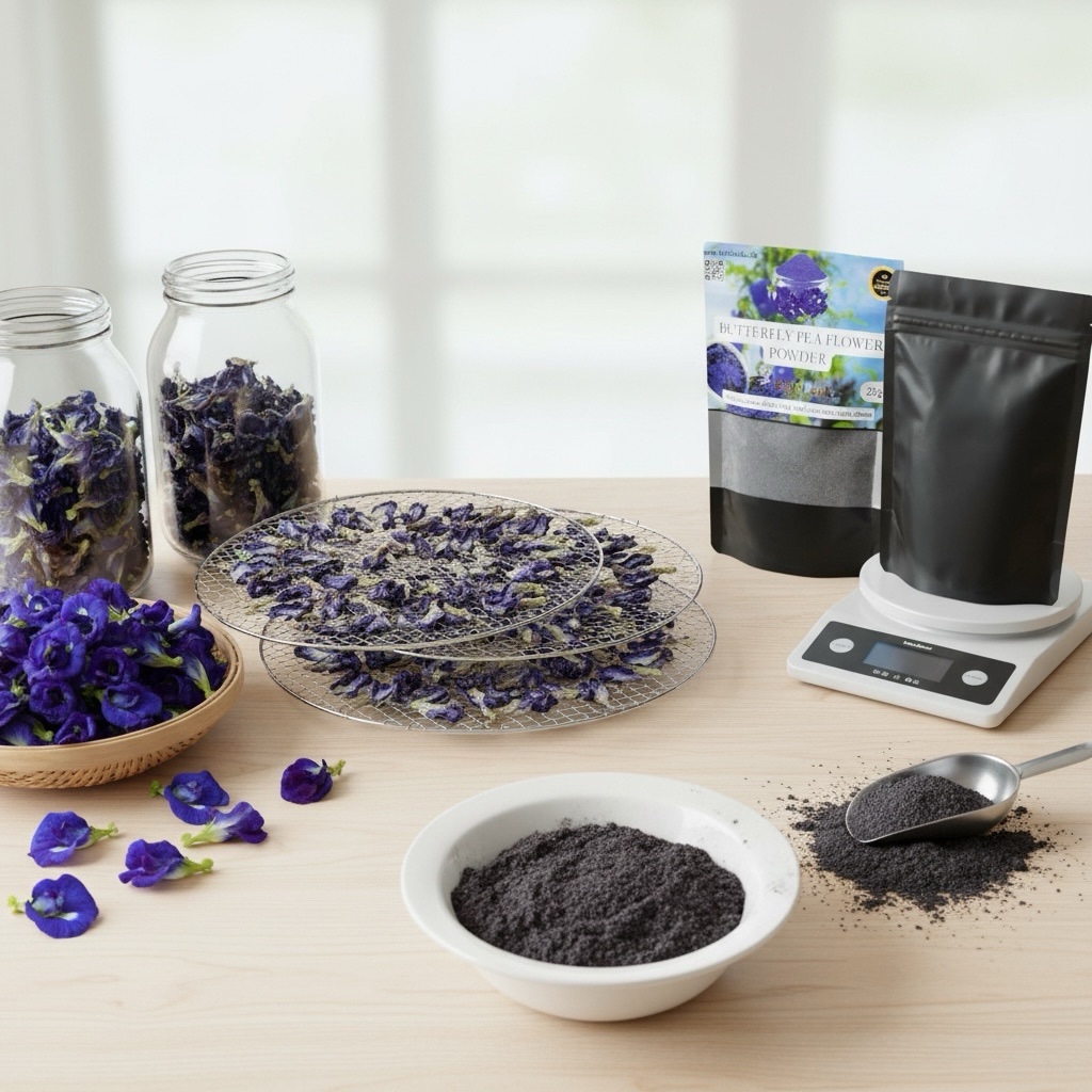 Dried Ceylon Blue Butterfly Pea flowers Powder Herbal 25g - Image 8