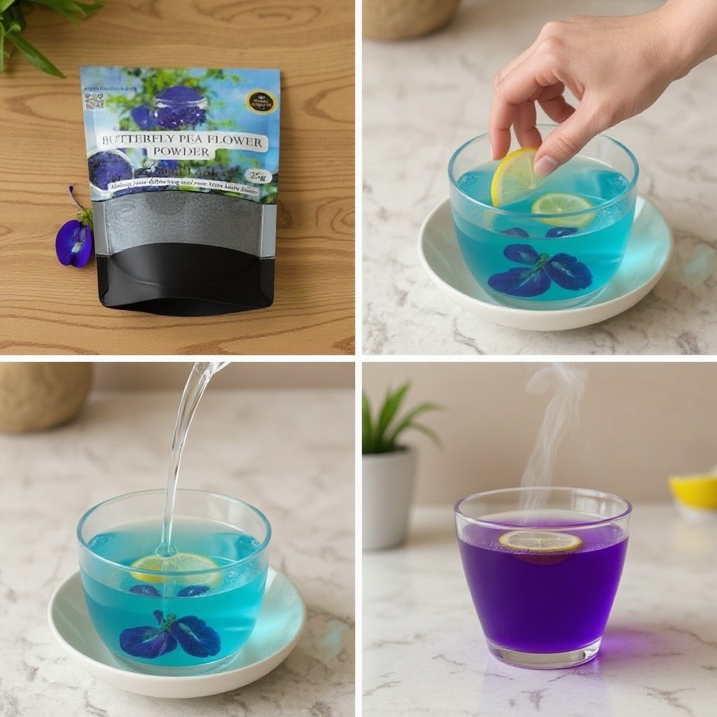 Dried Ceylon Blue Butterfly Pea flowers Powder Herbal 25g - Image 5