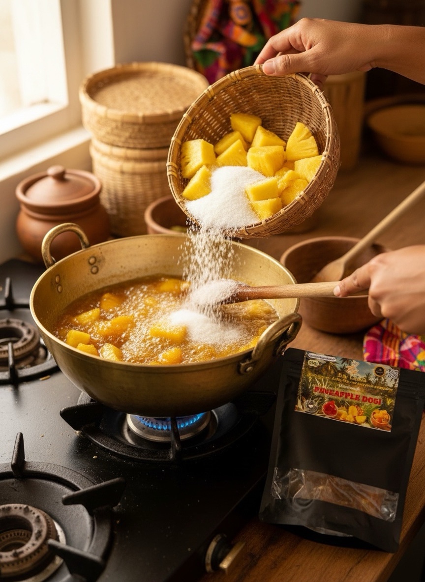 Handmade Pineapple Dosi Or Sweet Preserves Pineapple With Sugar Syrup 200g - Image 3