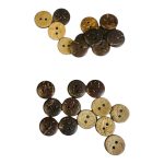 20mm medium natural coconut shell buttons with 2 holes for sewing and knitting projects.