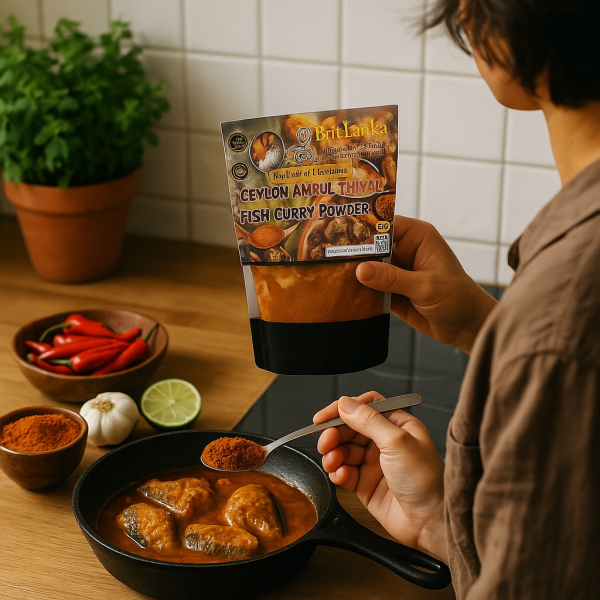 Traditional Sri Lankan Sour Fish Curry Powder (Ambul Thiyal) handmade with natural ingredients by MasterSpice – 50g pack