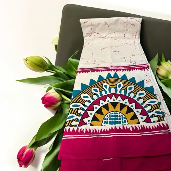 batik cotton sarong featuring authentic Sri Lankan patterns in breathable 100% cotton—perfect for beachwear, summer parties