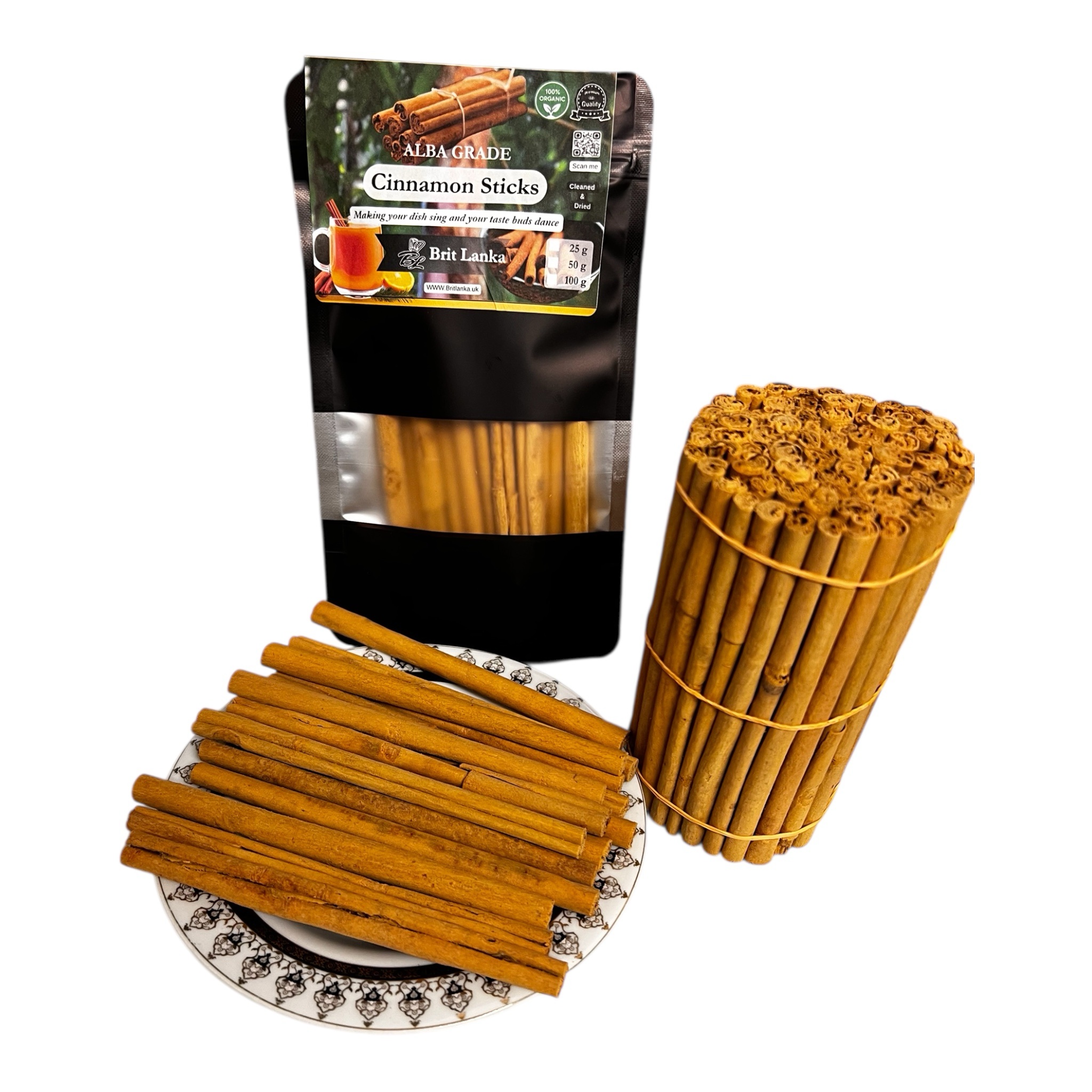 Organic Ceylon Alba Cinnamon Sticks - 50g